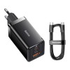Baseus GaN5 PRO Fast Charger - Väggladdare - Snabbladdare QC4+ / PD 65W - 100-240V till USB - 3xUSB Typ A/C - Svart