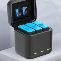 Telesin Batteriladdare med förvaring för batterier + microSD - Trippel - för GoPro Hero9 Black