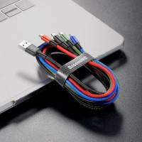Baseus Rapid Series 4-in-1, USB kabel 3.5A, 1.2m - Multi, USB-C / 2 x Lightning / MicroUSB