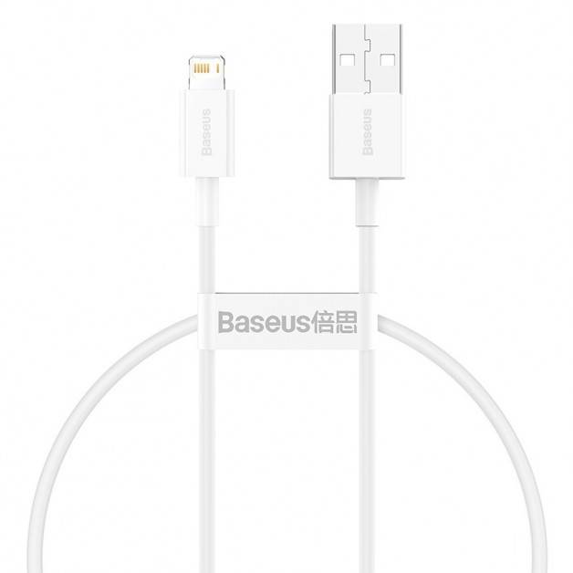 Baseus Superior Series USB-A - Lightning Kabel, 2.4A, 0.25m - Vit