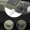 Ficklampa - Nöd, Laddbar med Solcell, Dynamo/Vev, USB, 600mAh - Grön