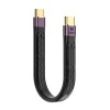 ActionKing USB-C kabel USB4, Thunderbolt 3, 40Gbps, QC4 / PD 100W, 20V/5A, 0.14m - Svart