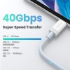 Ugreen USB-C kabel USB4, Thunderbolt 3, 40Gbps, QC4 / PD 100W, 20V/5A, 0.8m - Vit